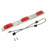 Truck-Lite Incandescent, Identification Bar, Rectangular, Red, 3 Lights, 6in. Centers, Silver, 12V, Kit 15741R3